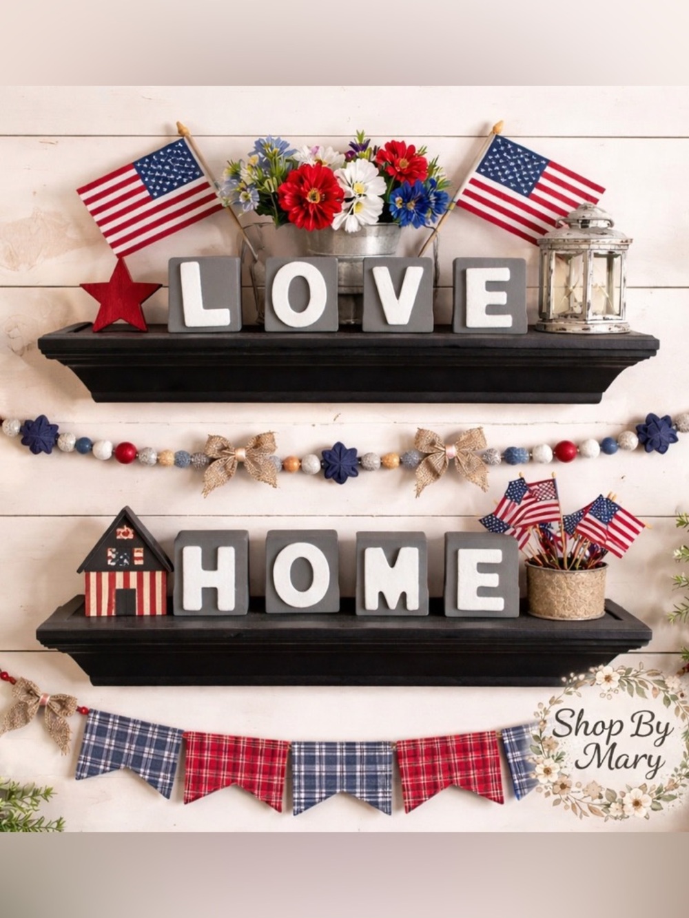 ⤵️🆕HOME|LOVE handmade farmhouse foam blocks reversible 4 pieces